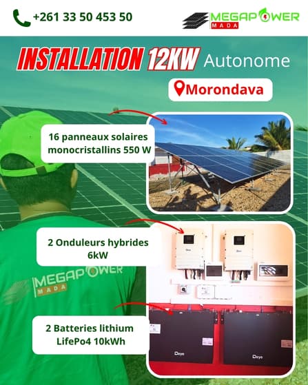 Installation solaire autonome de 12 kW pour une ONG à Morondava
